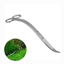 Load image into Gallery viewer, Professional Aquarium Fish Tank Aquatic Plant Cleaning Tools Tongs Scissor Long Stainless Steel Wave scissor curved Pet Supplies