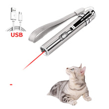 Load image into Gallery viewer, Cat Chaser Toys 2 in 1 Multi Function Funny Cats Laser Toy Interactive USB Rechargeable LED Light Pointer Exercise Training Tool