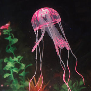 New Glowing Effect Artificial Silicone Vivid Jellyfish Fish Tank Aquarium Decoration Mini Submarine Underwater Ornaments