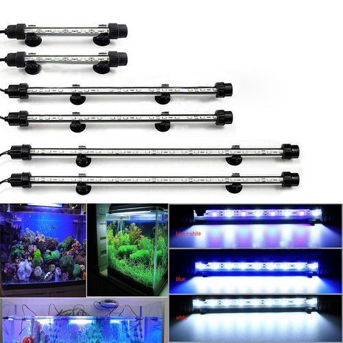 Waterproof Aquarium LED Light Fish Tank 9/12/15/21 Blue/White 18/28/38/48CM Bar Strip Light Lamp EU/US Plug Aquarium Lighting