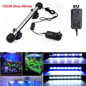 Waterproof Aquarium LED Light Fish Tank 9/12/15/21 Blue/White 18/28/38/48CM Bar Strip Light Lamp EU/US Plug Aquarium Lighting
