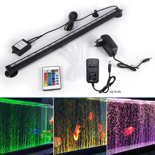 Underwater Submersible Fish Tank Light Color Changing LED Air Bubble Light Aquarium Air Bubble Lamp Making Oxygen for Fish Tank