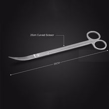 Load image into Gallery viewer, Stainless Steel Aquarium Live Curve Plant Cleaning Holder Fish Tank Water Plant Tools Kit Long Tongs Scissor Tweezers Storage
