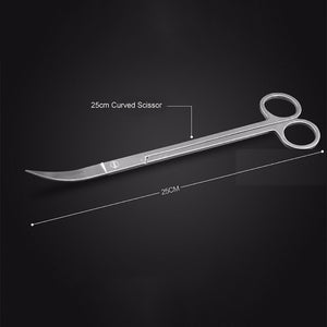 Stainless Steel Aquarium Live Curve Plant Cleaning Holder Fish Tank Water Plant Tools Kit Long Tongs Scissor Tweezers Storage