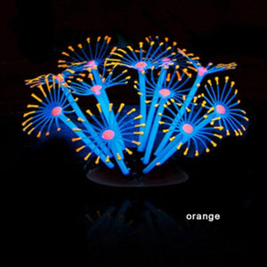 1PC Silicone Glowing Artificial Decoration Fish Tank Aquarium Coral Water Plants Mini Submarine Luminous Effect Vivid Ornaments