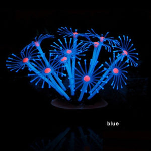 1PC Silicone Glowing Artificial Decoration Fish Tank Aquarium Coral Water Plants Mini Submarine Luminous Effect Vivid Ornaments